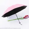 Black rubber sunshade umbrella, candy-colored fresh and light sun umbrella, small floral folding umbrella, women's UV protection dual-purpose umbrella trend details Picture